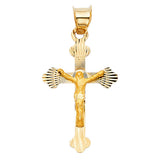 14K Yellow Gold Crucifix Stamp Pendant