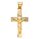 14K Yellow Gold Crucifix Stamp Pendant