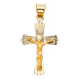 14K Yellow Gold Crucifix Stamp Pendant