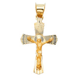 14K Yellow Gold Crucifix Stamp Pendant