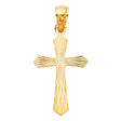 14K Yellow Gold Cross Stamp Pendant
