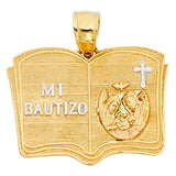 14K Tricolor Gold Baptism Pendant
