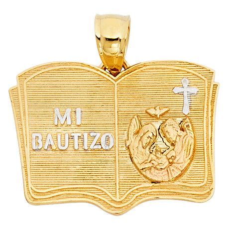 14K Tricolor Gold Baptism Pendant