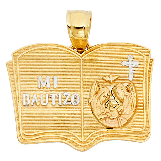 14K Tricolor Gold Baptism Pendant