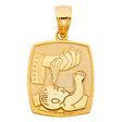 14K Yellow Gold Baptism Pendant