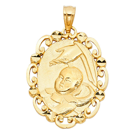 14K Yellow Gold Baptism Pendant