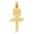 14K Yellow Gold Baptism Cross Pendant