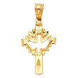 14K White Gold Cross W/ Holy Spirit Dove Pendant