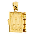 14K Yellow Gold Bible Book In English Pendant