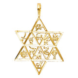 14K Yellow Gold 12 Animal Star Pendant