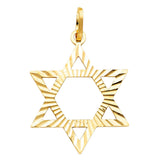14K Yellow Gold Star of David Pendant