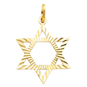 14K Yellow Gold Star of David Pendant