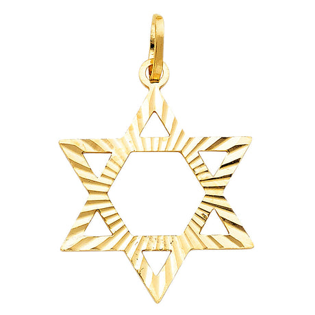 14K Yellow Gold Star of David Pendant