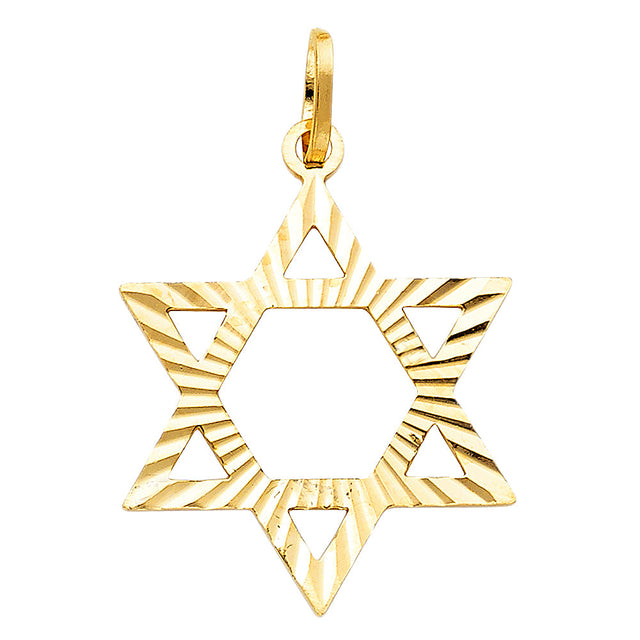 14K Yellow Gold Star of David Pendant