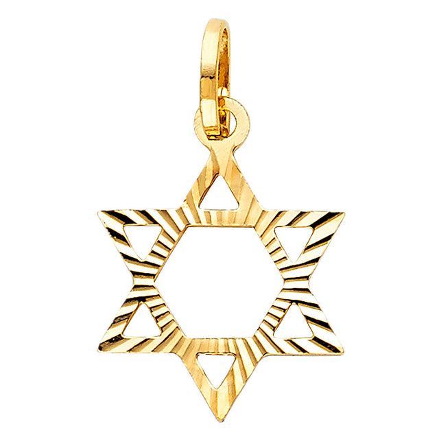 14K Yellow Gold Star of David Pendant