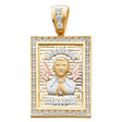 14K Tricolor Gold CZ Malverde Sinaloa Pendant