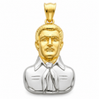 14K Two-Tone Gold Jesus Malverde Sinaloa Pendant