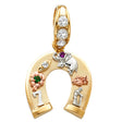 14K Tricolor Gold Good-Luck Horseshoe Pendant