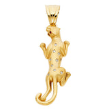 14K Yellow Gold Stone-Accented Panther Pendant