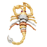 14K Tricolor Gold Large Scorpion Pendant