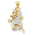 14K Two-Tone Gold Dragon Pendant