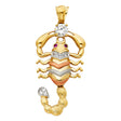14K Tricolor Gold Stone-Accented Scorpion Pendant
