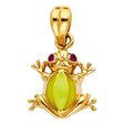 14K Yellow Gold Glow-in-the-Dark Frog Pendant