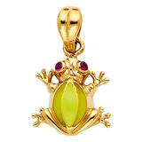 14K Yellow Gold Glow-in-the-Dark Frog Pendant