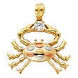 14K Tricolor Gold Crab Pendant
