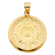 14K Yellow Gold Medium Aztec Calendar Pendant