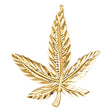 14K Yellow Gold Small Marijuana Leaf Pendant