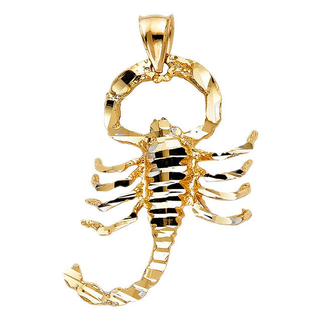14K Yellow Gold Textured Scorpion Pendant