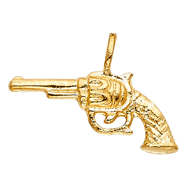 14K Yellow Gold Long-Barrel Revolver Pendant