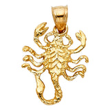 14K Yellow Gold Raised-Claw Scorpion Pendant