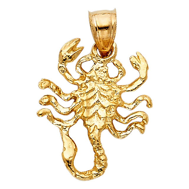 14K Yellow Gold Raised-Claw Scorpion Pendant