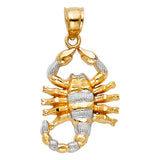 14K Two-Tone Gold Small Scorpion Pendant