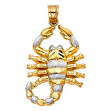14K Two-Tone Gold Large Scorpion Pendant