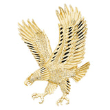 14K Yellow Gold Large Soaring Eagle Pendant
