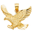 14K Yellow Gold Spread-Wing Eagle Pendant