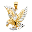 14K Two-Tone Gold Landing Eagle Pendant