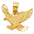 14K Yellow Gold Small Spread-Wing Eagle Pendant