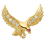 14K Yellow Gold Stone-Accented Eagle Pendant