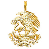 14K Yellow Gold Mexican Coat of Arms Pendant