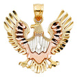 14K Tricolor Gold Bald Eagle Pendant