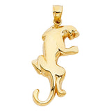 14K Yellow Gold Panther Pendant on White Background