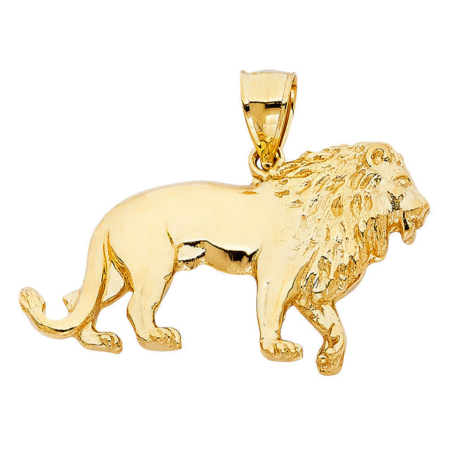 14K Yellow Gold Walking Lion Pendant