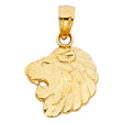 14K Yellow Gold Lion Head Pendant