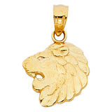 14K Yellow Gold Lion Head Pendant