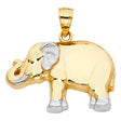14K Two-Tone Gold Elephant Pendant