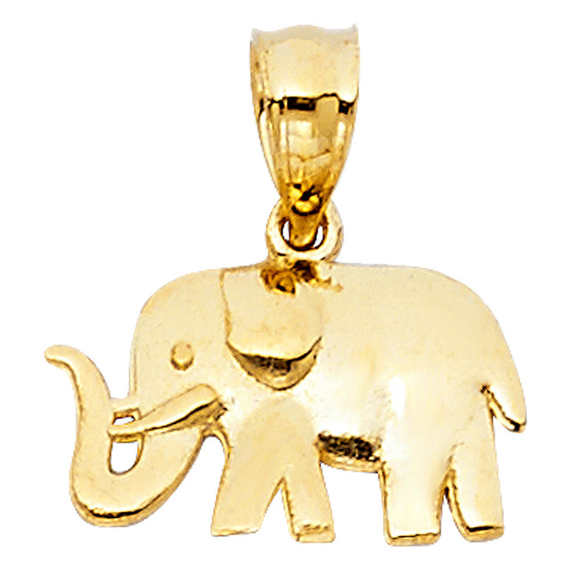 14K Yellow Gold Elephant Pendant